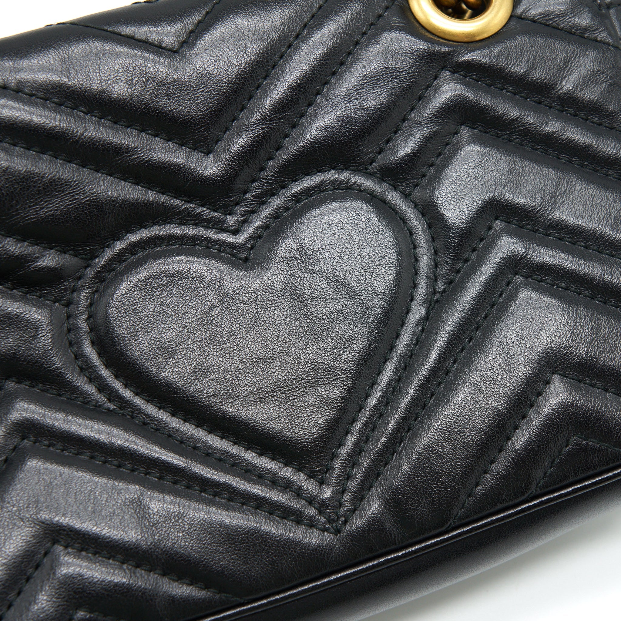 GUCCI MINI MARMONT MATELASSE BAG BLACK GHW