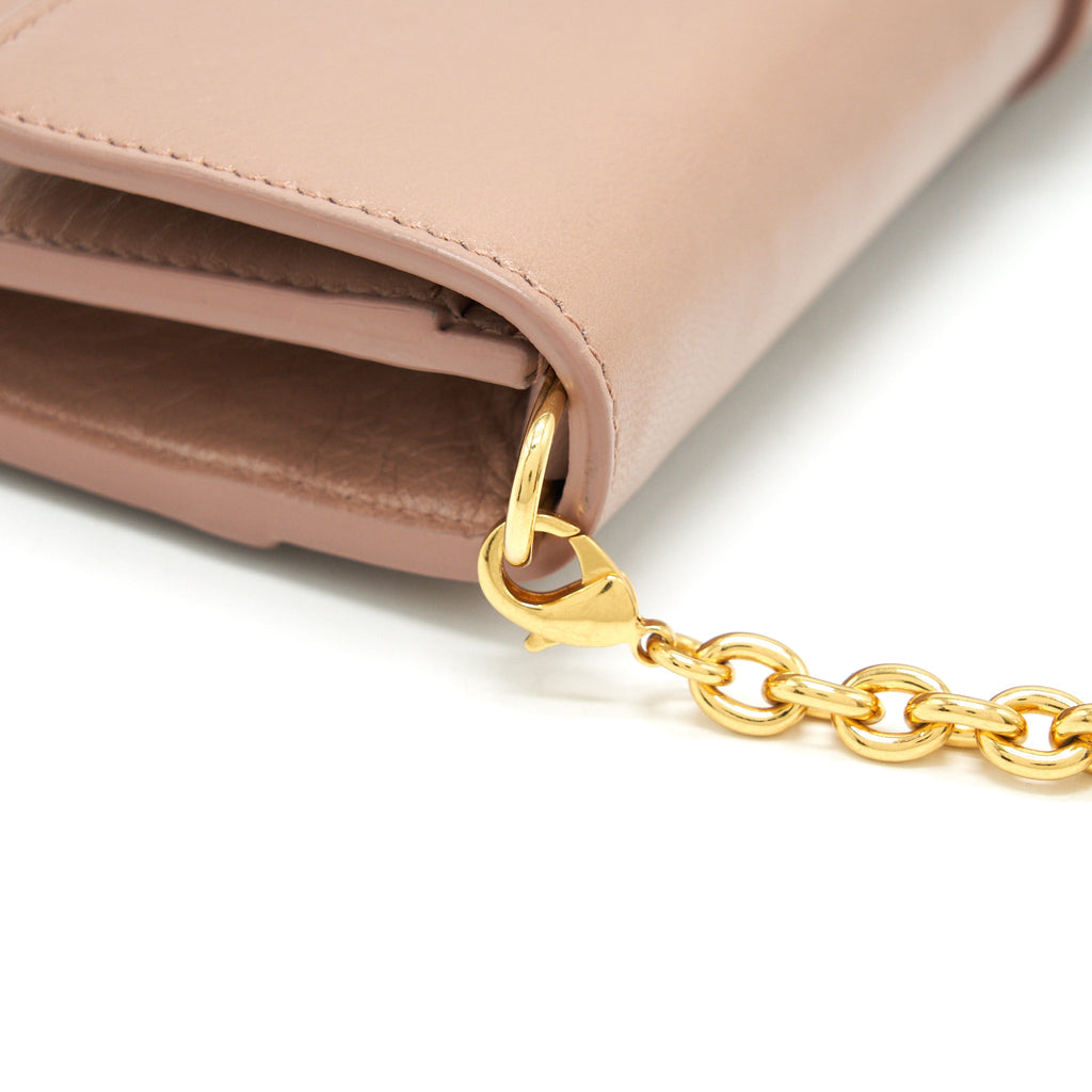 DIOR 30 MONTAIGNE LEATHER CLUTCH BAG WITH CHAIN