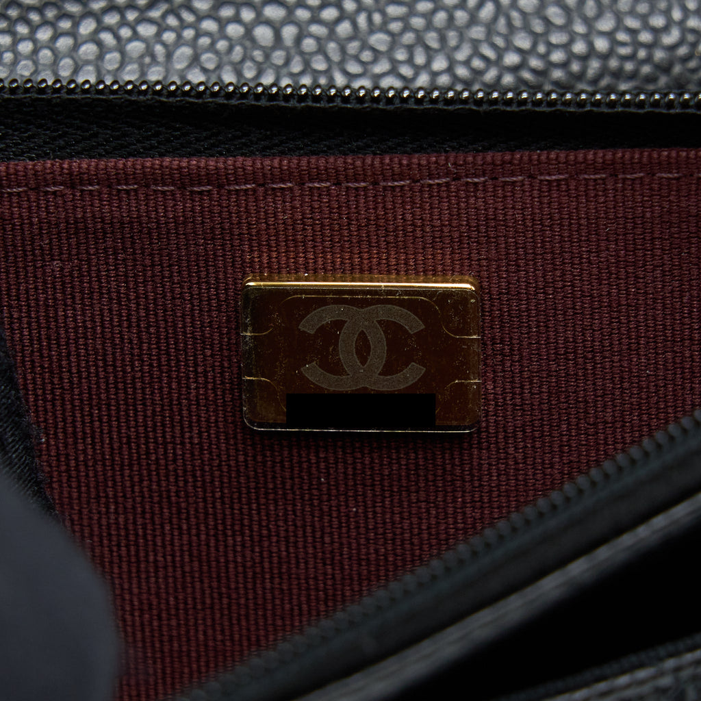 CHANEL CLASSIC WALLET ON CHAIN CAVIAR BLACK GHW (MICROCHIP)