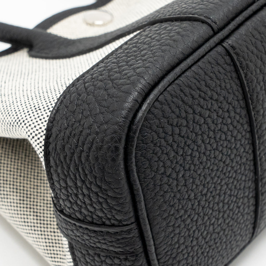 HERMES NEO GARDEN PARTY 23 NEGONDA/CANVAS ECRU/BLACK SHW