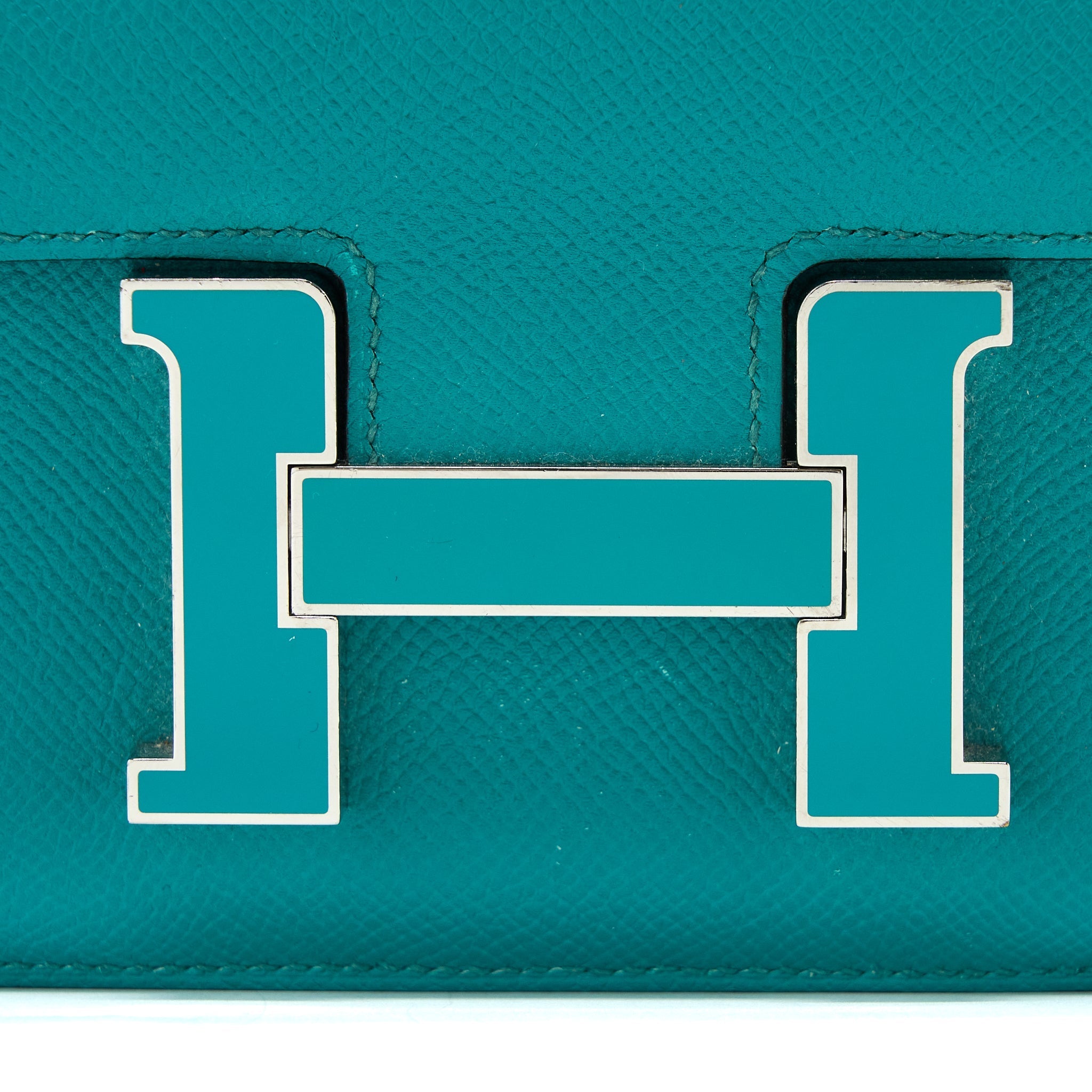HERMES CONSTANCE 24 EPSOM 7F BLUE PAON/6W MENTHE ENAMEL HARDWARE