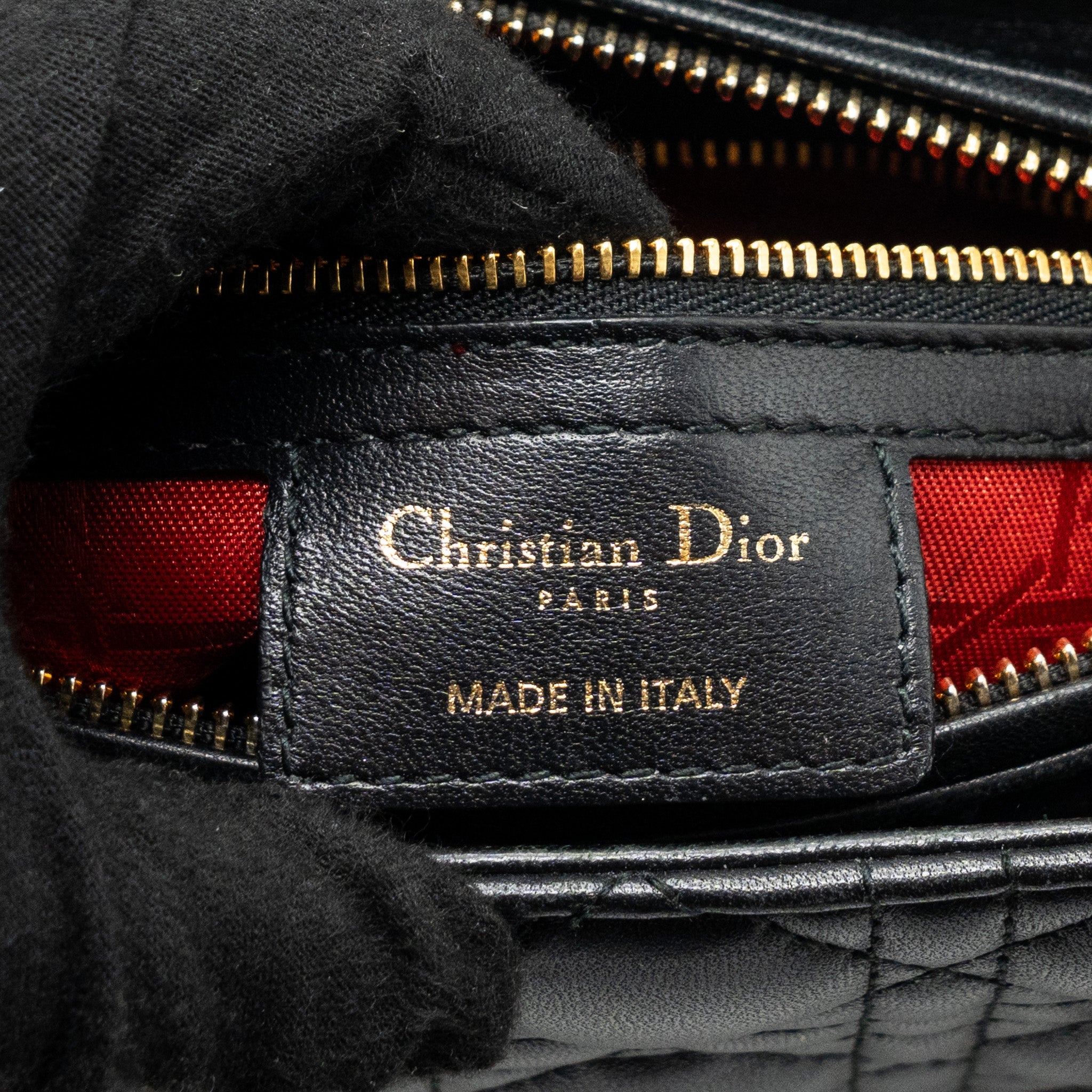 DIOR MEDIUM LADY DIOR LAMBSKIN BLACK GHW