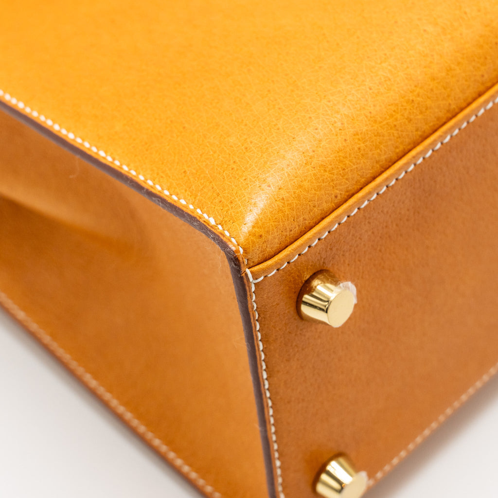 HERMES KELLY 25 PEAU DE PORC TOFFEE GHW