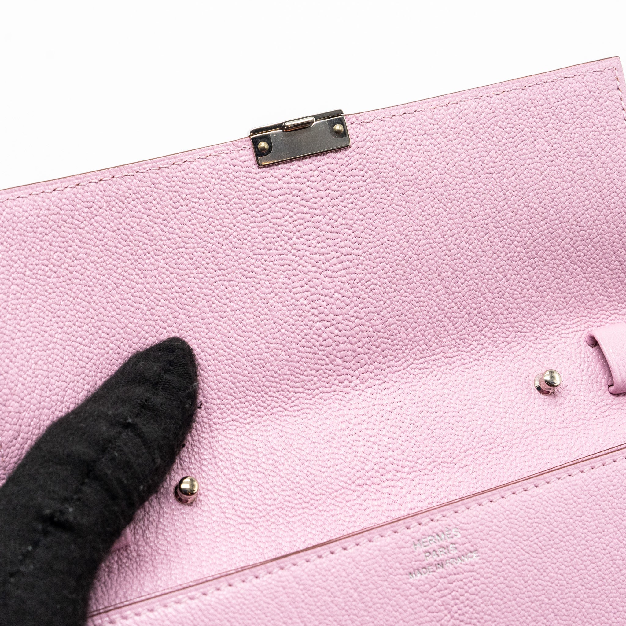 HERMES CLIC 16 WALLET MYSORE LEATHER X9 MAUVE SYLVESTRE SHW