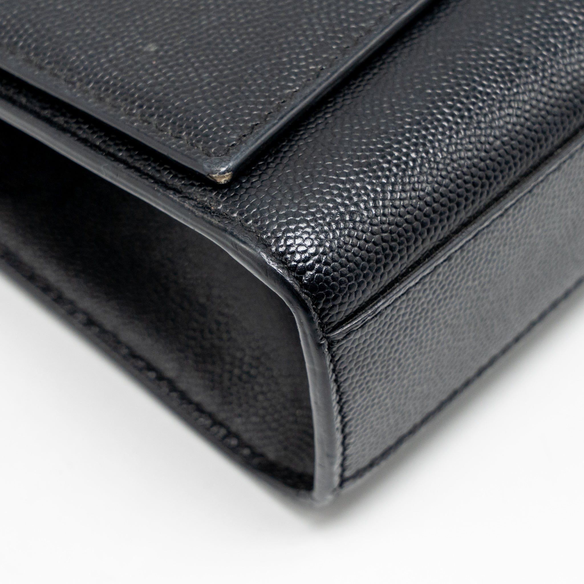 SAINT LAURENT/YSL LARGE KATE CHAIN BAG GRAINED CALFSKIN BLACK GHW