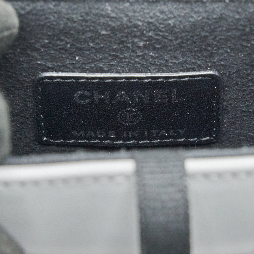CHANEL GREY VANITY CASE FOR PHONE WITH CHAIN