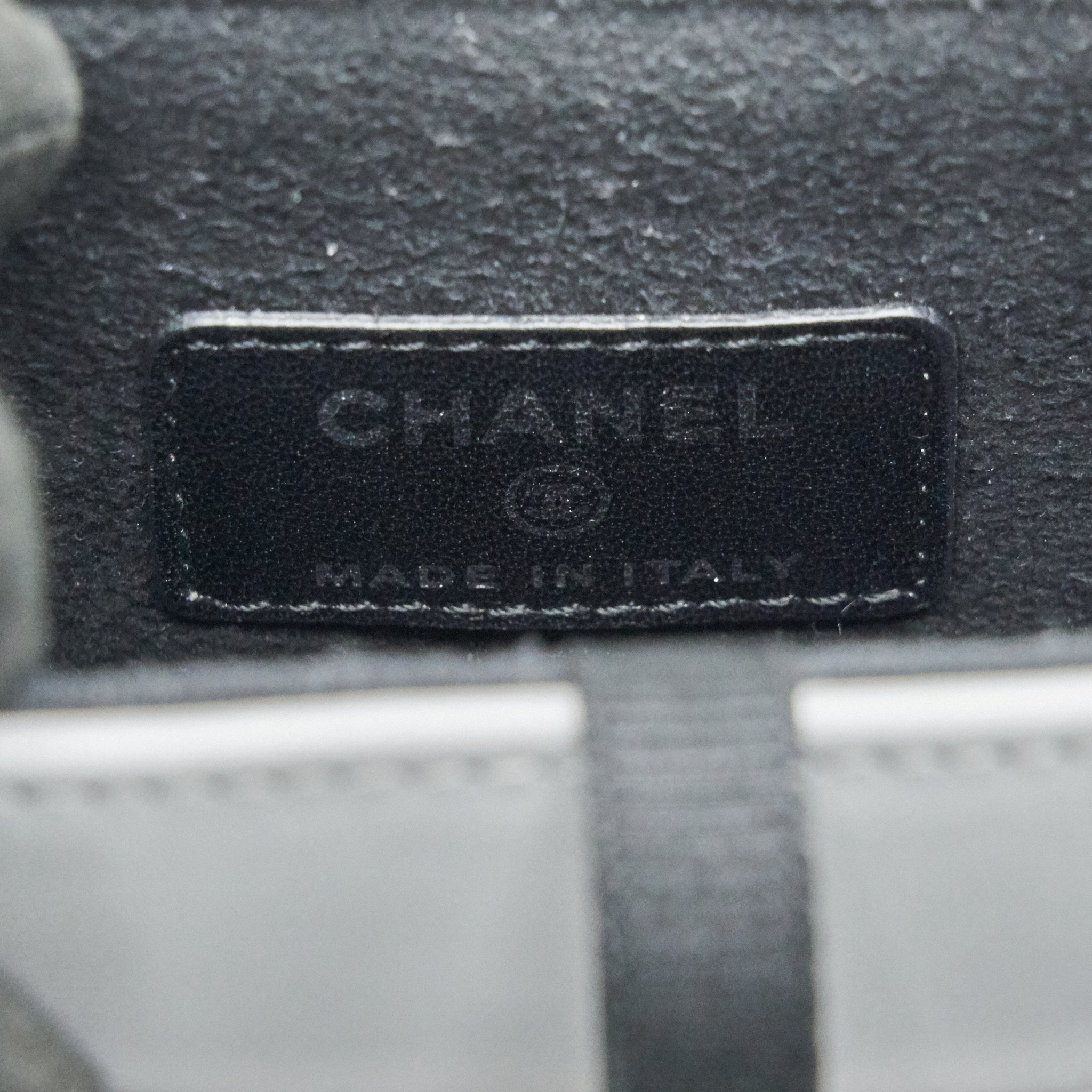 CHANEL GREY VANITY CASE FOR PHONE WITH CHAIN