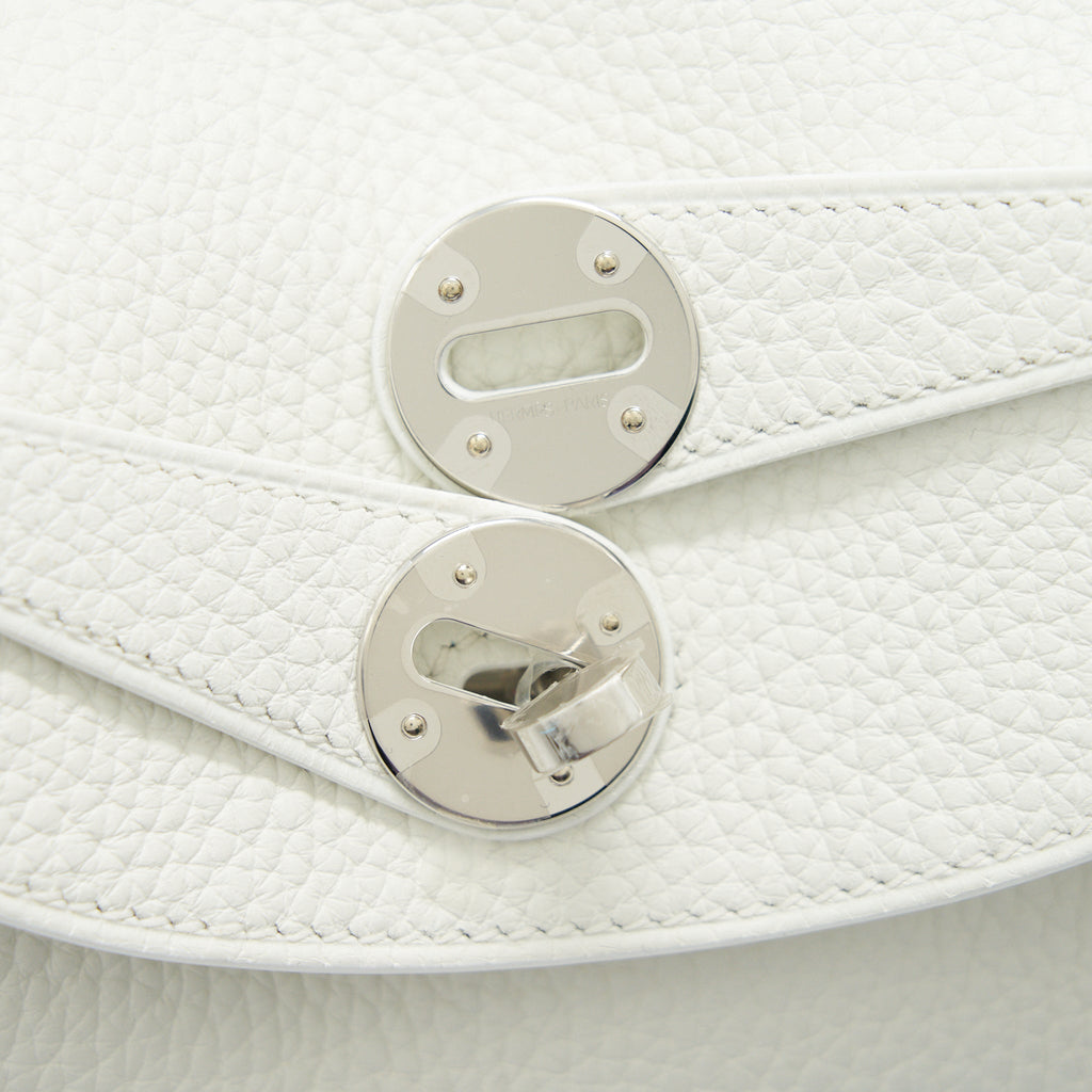 HERMES LINDY 26 CLEMENCE LEATHER BLANC WITH SHW