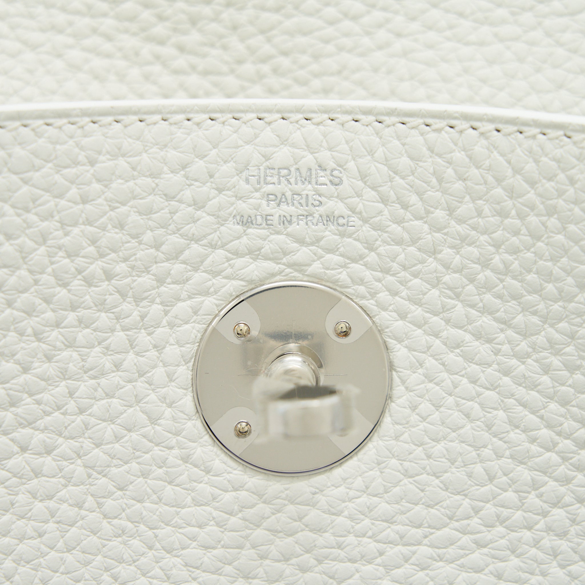 HERMES LINDY 26 CLEMENCE LEATHER BLANC WITH SHW