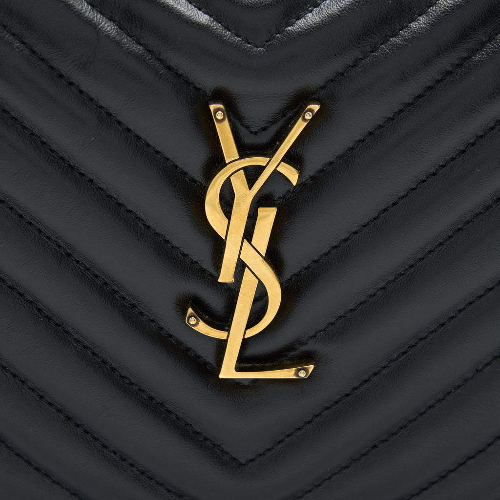 SAINT LAURENT/ YSL LOU CAMERA BAG CALFSKIN BLACK GHW