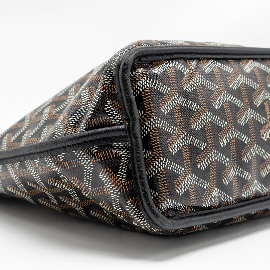 GOYARD MINI ANJOU TOTE GOYARDINE CANVAS/ CALFSKIN BLACK SHW