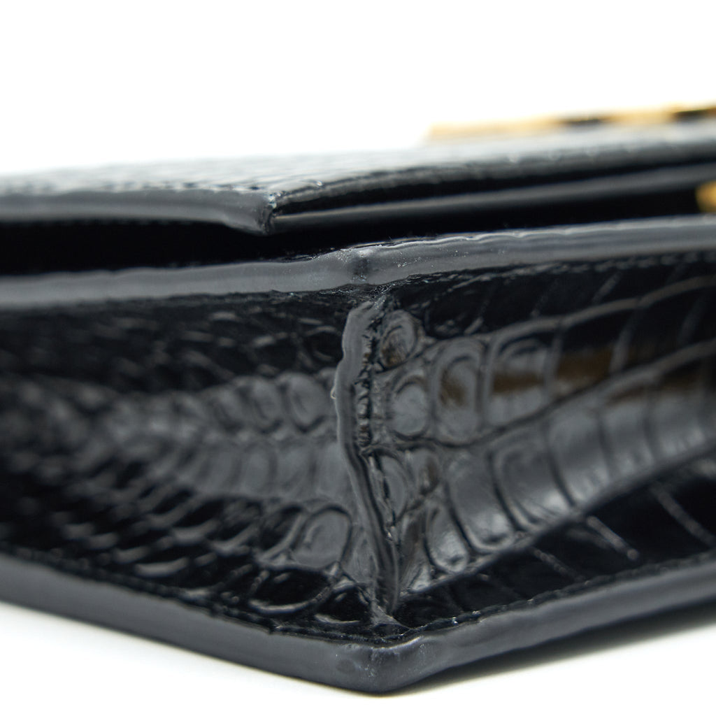 SAINT LAURENT /YSL KATE SMALL CHAIN WALLET WITH TASSEL BLACK GHW