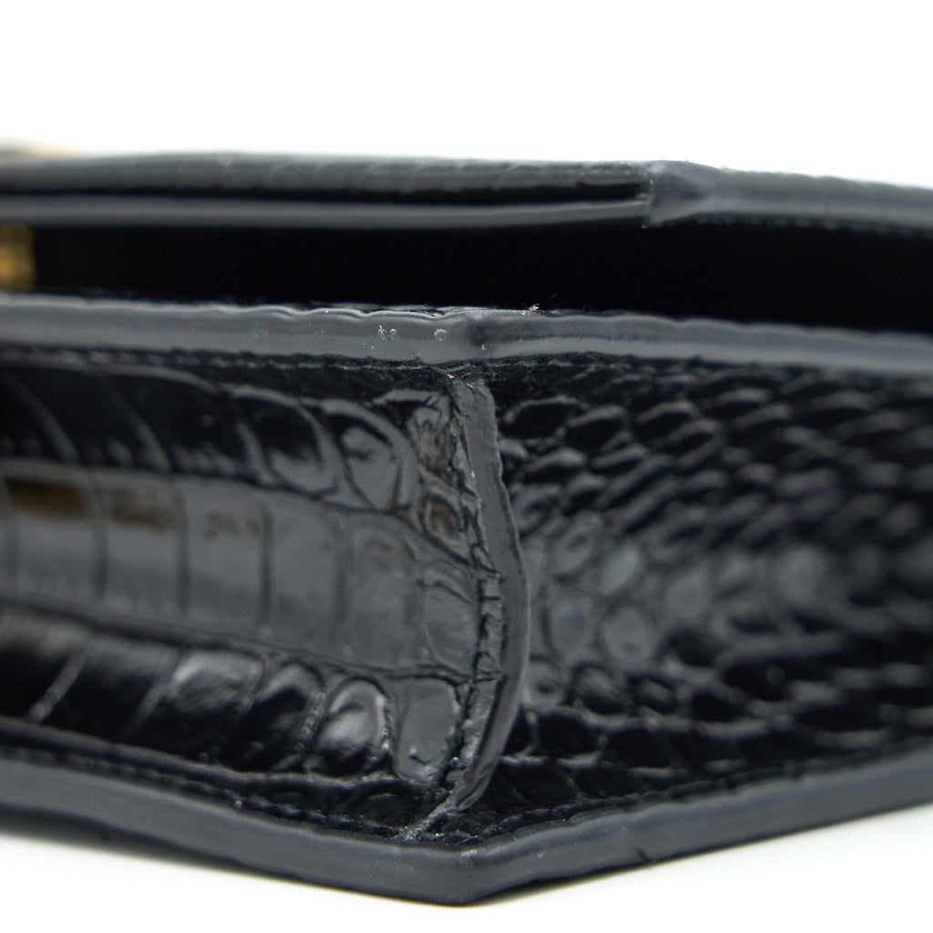 SAINT LAURENT /YSL KATE SMALL CHAIN WALLET WITH TASSEL BLACK GHW