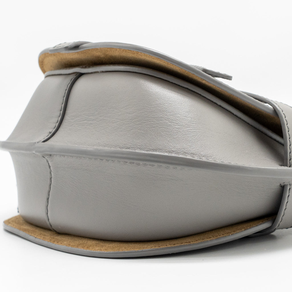 LOEWE MINI GATE DUAL BAG SOFT CALFSKIN WITH JACQUARD STRAP GREY SHW