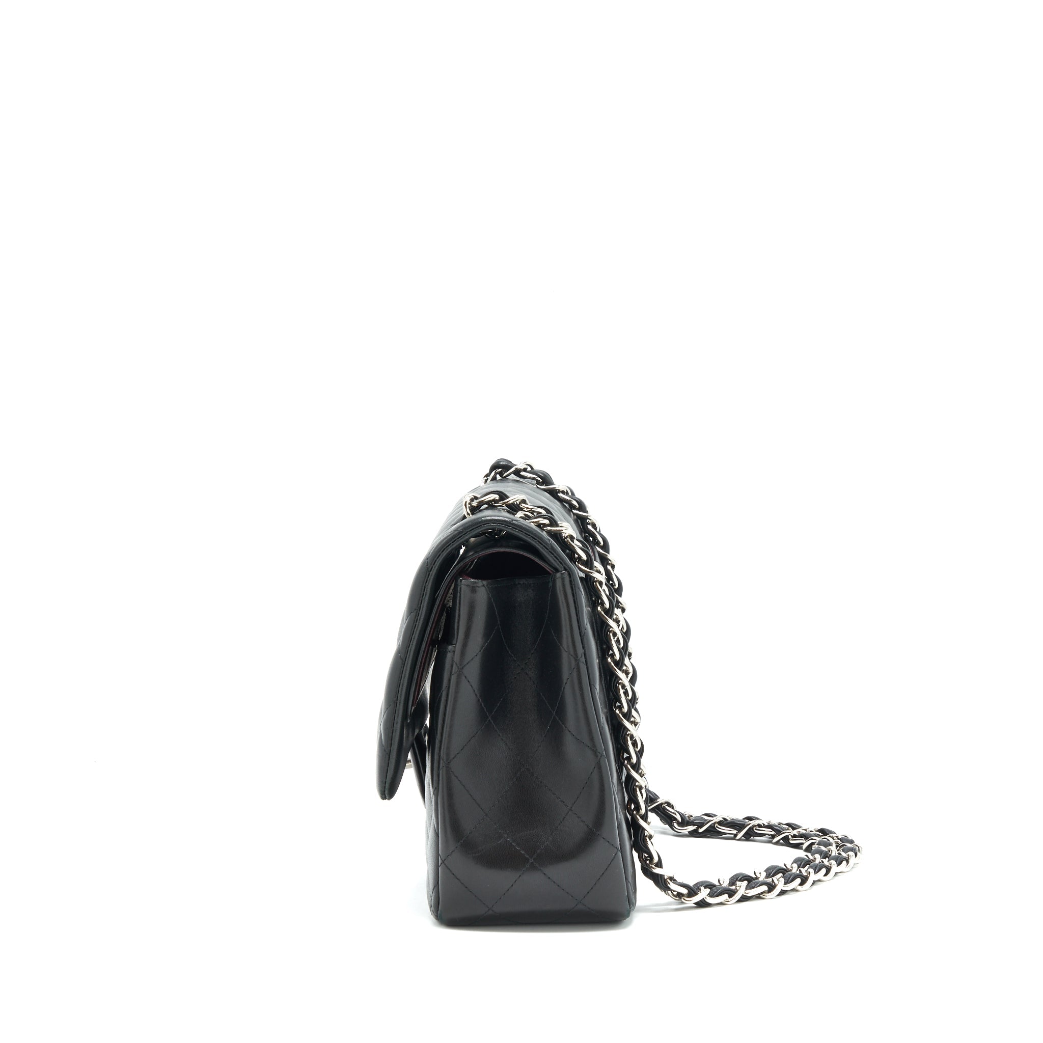 CHANEL CLASSIC JUMBO DOUBLE FLAP BAG LAMBSKIN BLACK SHW
