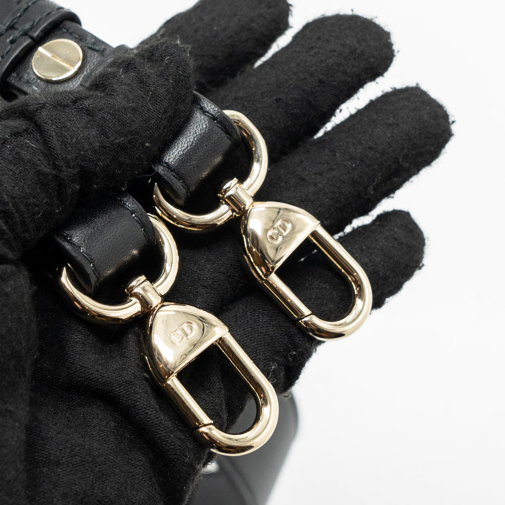 DIOR SMALL LADY DIOR LAMBSKIN BLACK LGHW