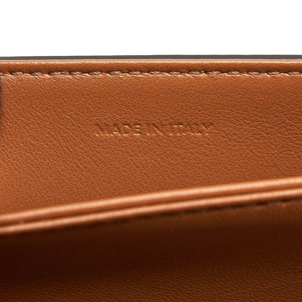 CELINE TEEN TRIOMPHE BAG IN TRIOMPHE CANVAS AND CALFSKIN TAN
