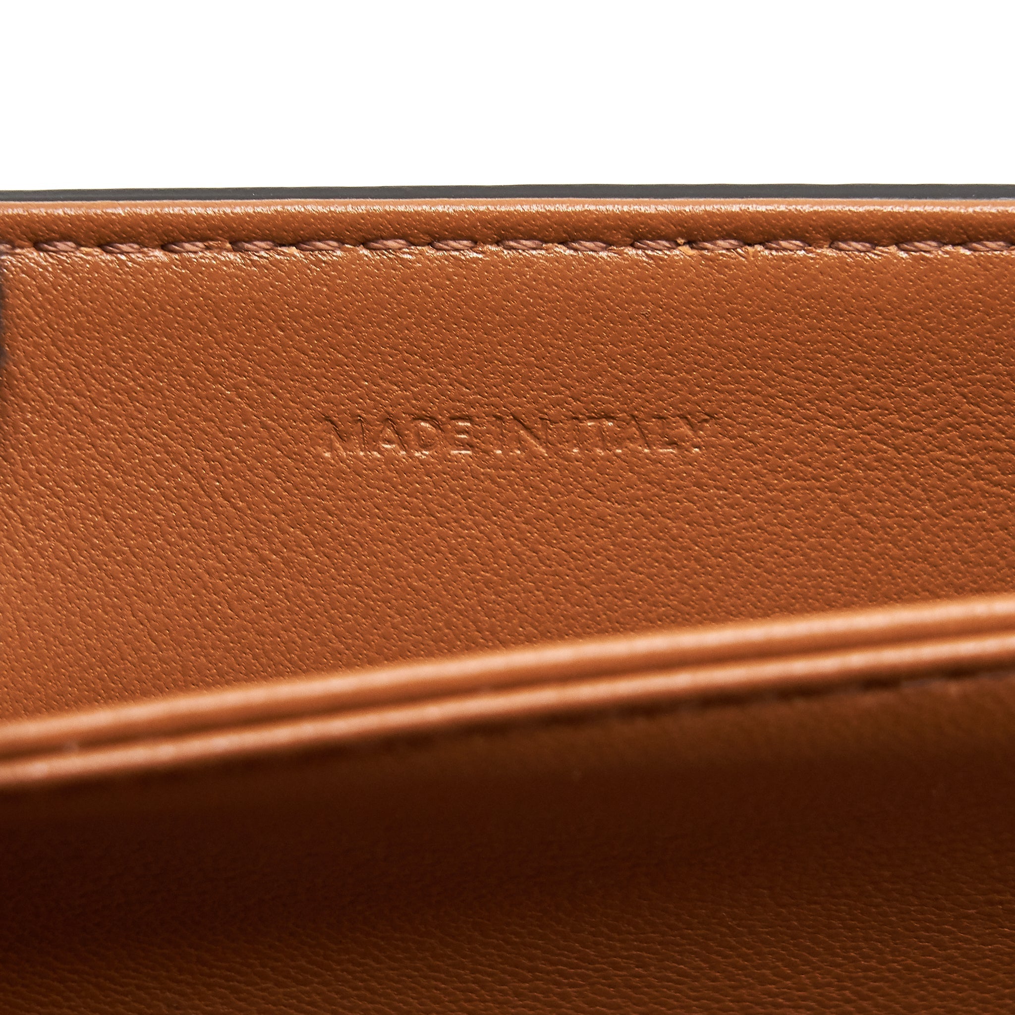 CELINE TEEN TRIOMPHE BAG IN TRIOMPHE CANVAS AND CALFSKIN TAN
