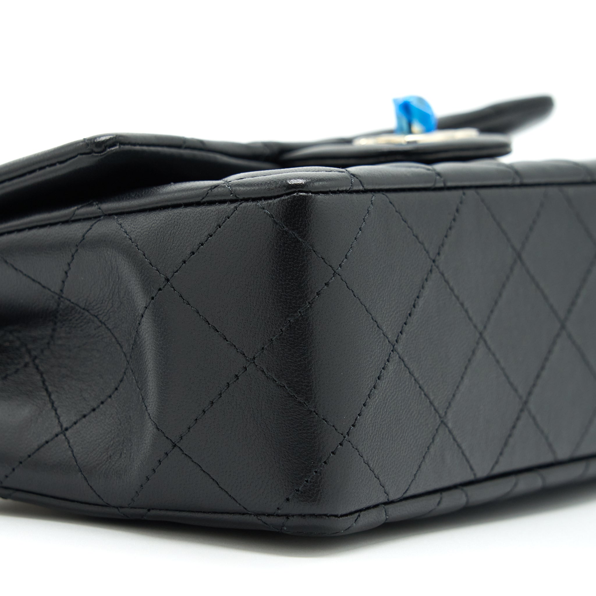 CHANEL MINI RECTANGULAR FLAP BAG LAMBSKIN BLACK LGHW (MICROCHIP)