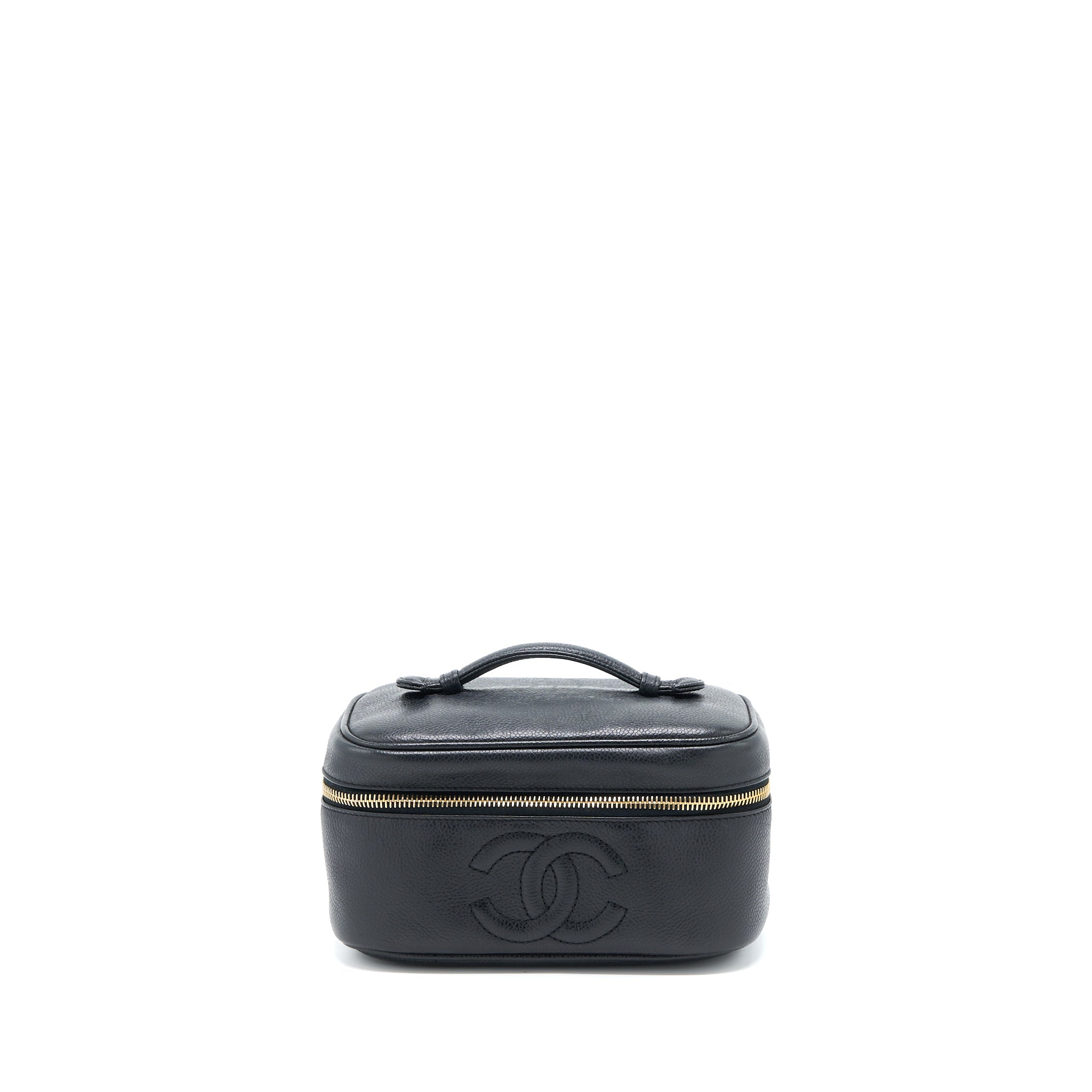 CHANEL VINTAGE VANITY CASE CAVIAR BLACK GHW