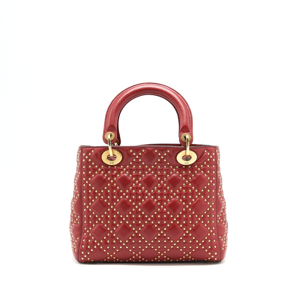 DIOR STUDDED LADY DIOR RED GHW