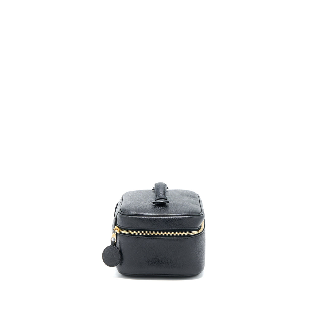 CHANEL VINTAGE VANITY CASE CAVIAR BLACK GHW