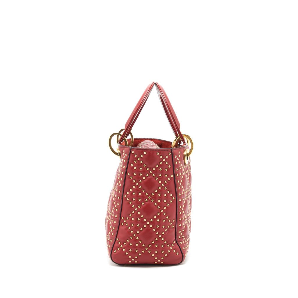 DIOR STUDDED LADY DIOR RED GHW