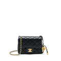 CHANEL PEARL CRUSH MINI SQUARE FLAP BAG LAMBSKIN BLACK GHW (MICROCHIP)