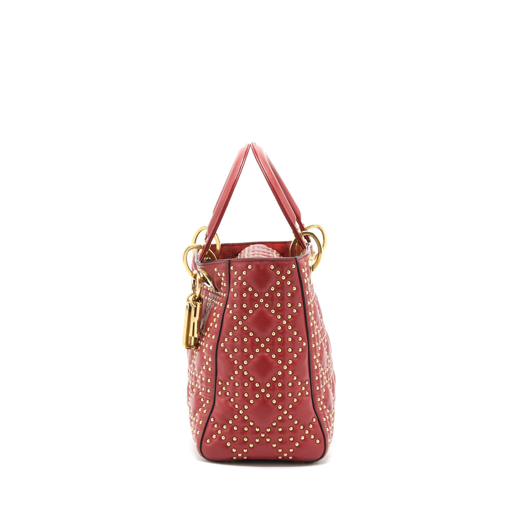 DIOR STUDDED LADY DIOR RED GHW