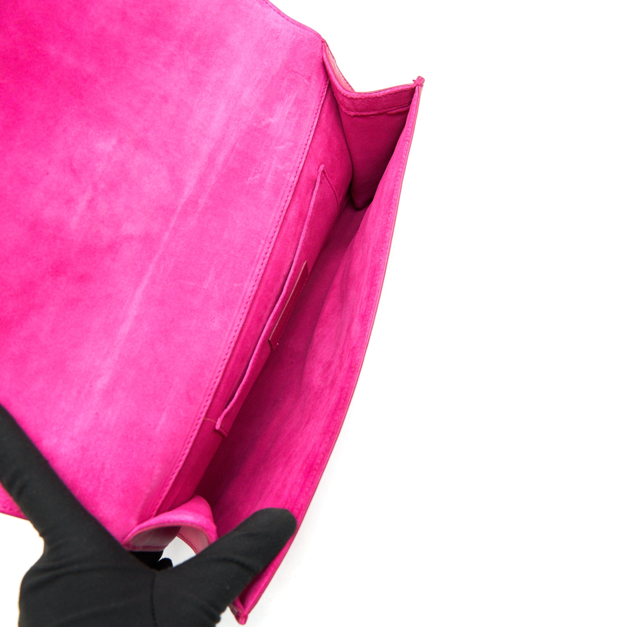 SAINT LAURENT YSL CLUTCH IN FUCHSIA