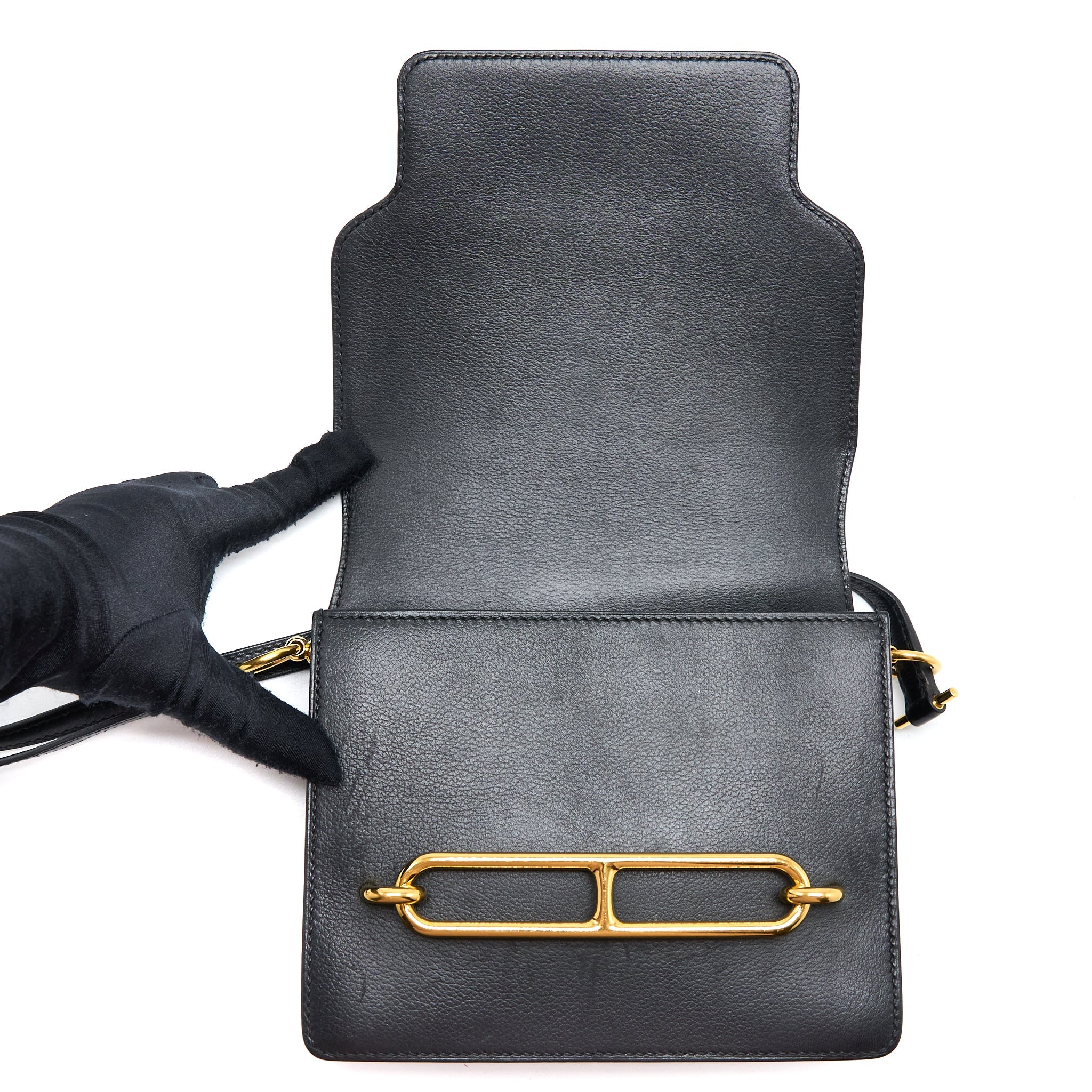 HERMES MINI ROULIS EVERCOLOR BLACK GHW