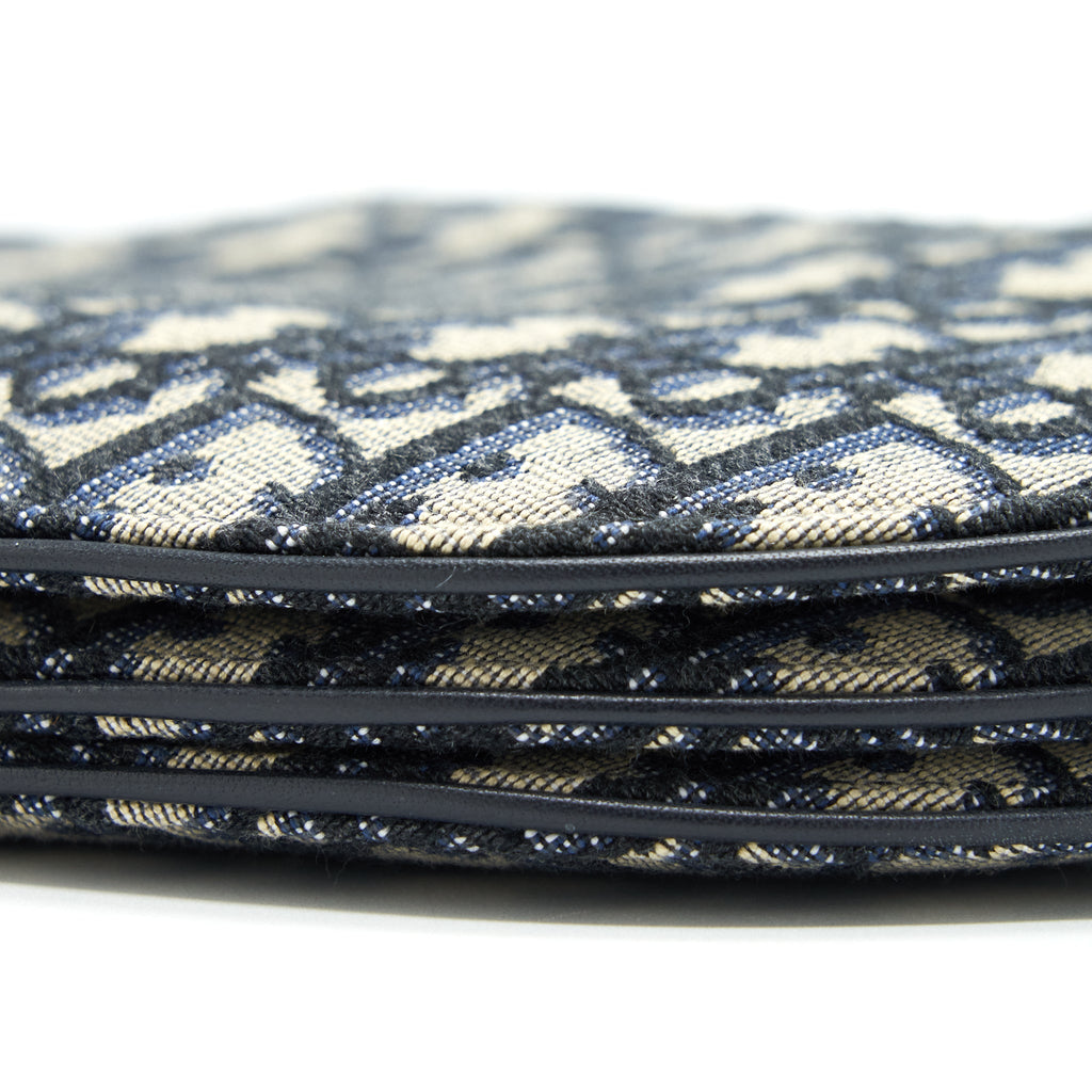 DIOR SADDLE POUCH BLUE OBLIQUE CANVAS GHW