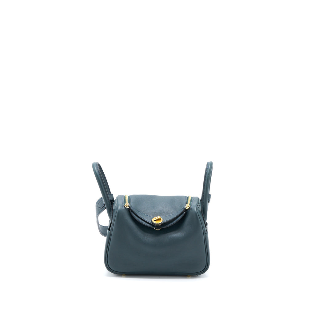 HERMES MINI LINDY SWIFT V0 VERT ROUSSEAU GHW