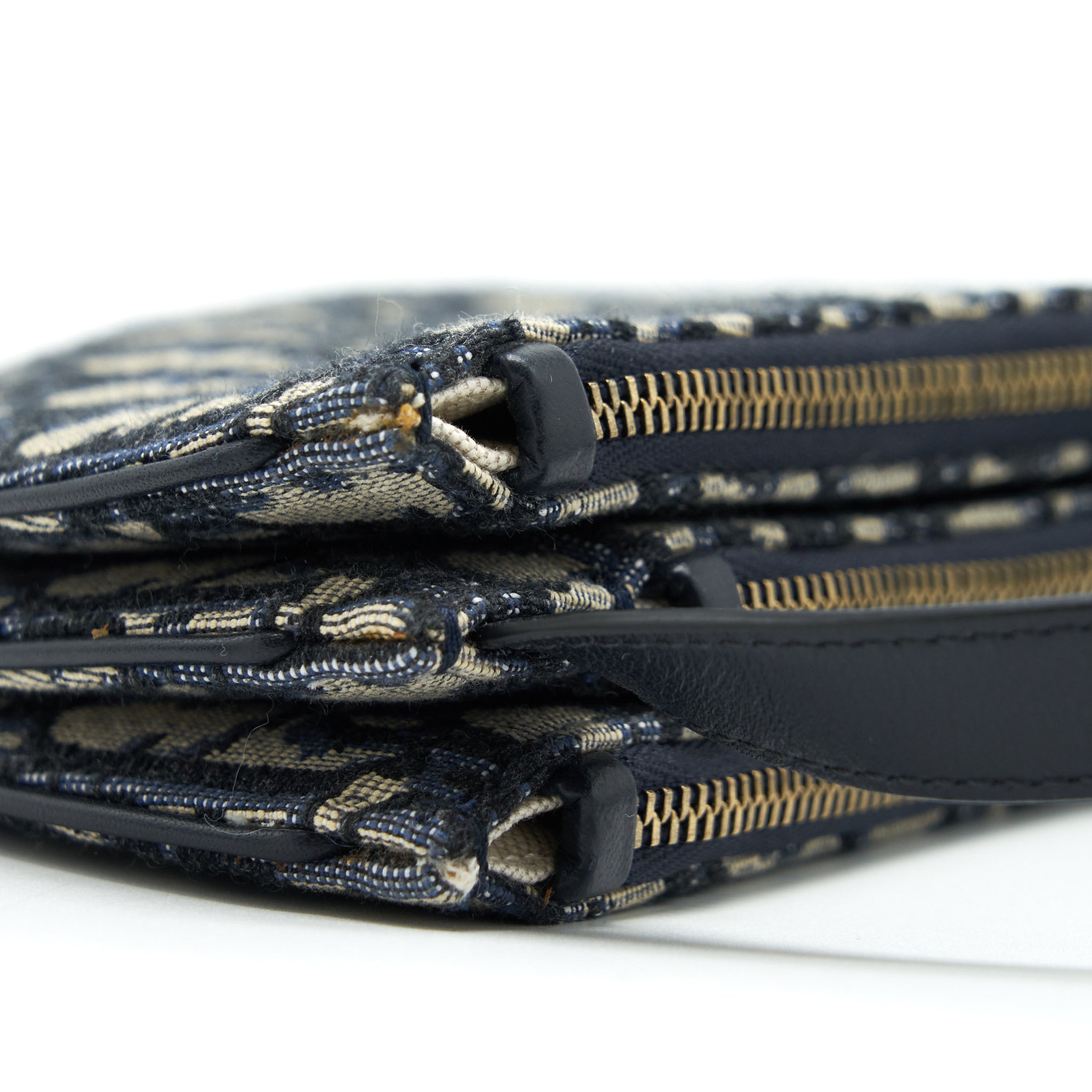 DIOR SADDLE POUCH BLUE OBLIQUE CANVAS GHW
