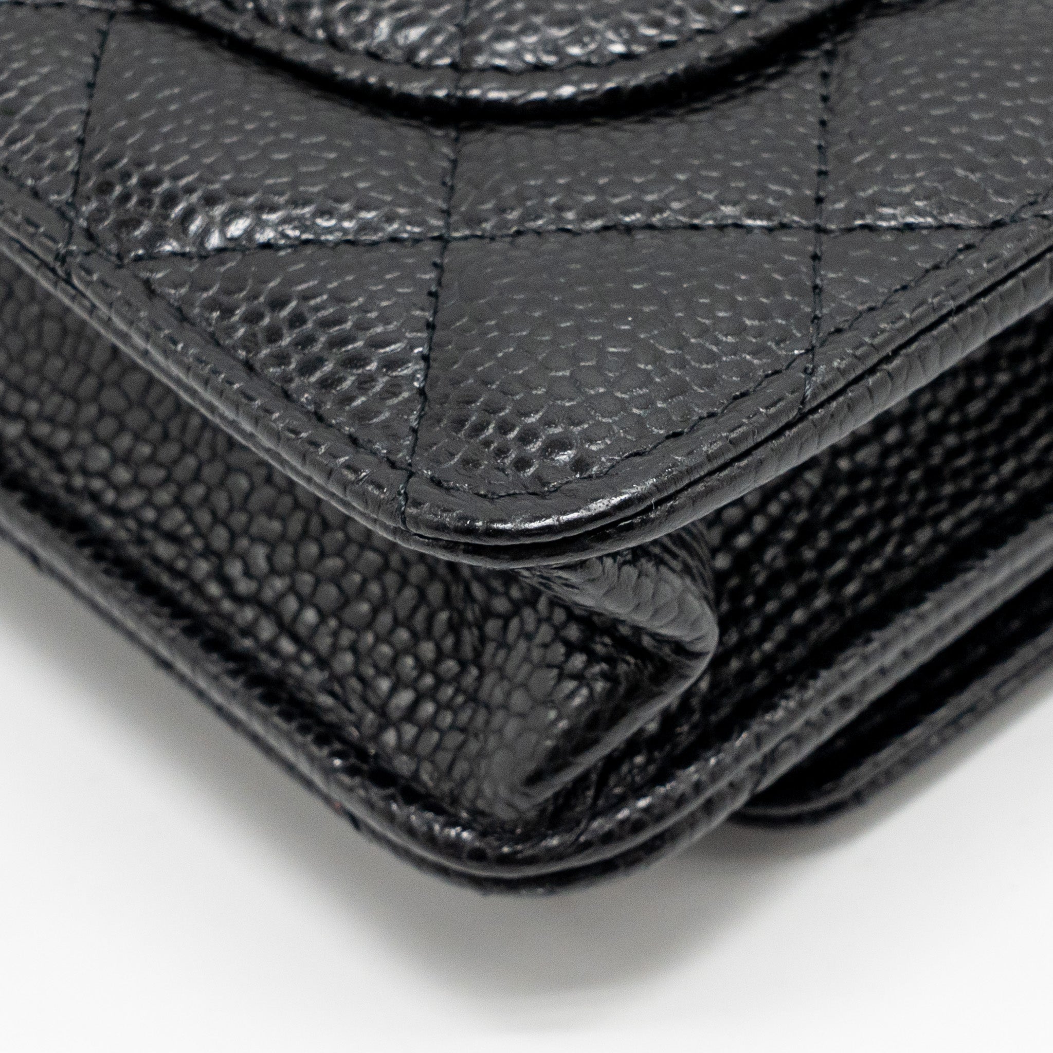 CHANEL CLASSIC WALLET ON CHAIN CAVIAR BLACK GHW(MICROCHIP)