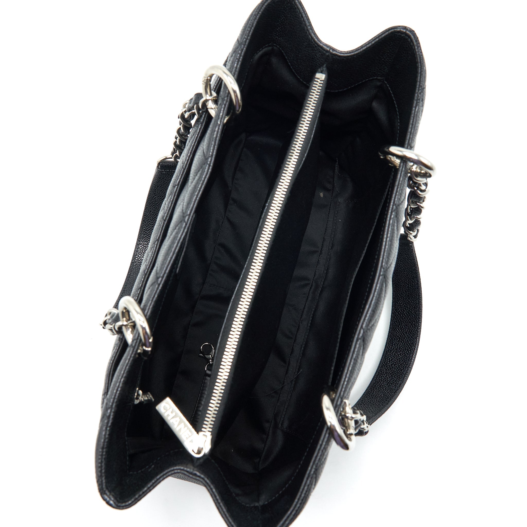 CHANEL GRAND SHOPPING TOTE BAG CAVIAR BLACK SHW