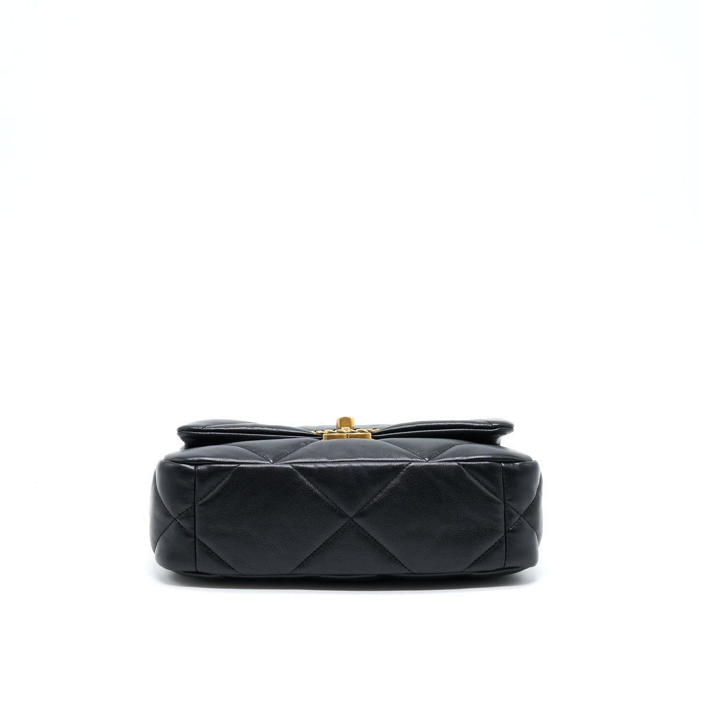CHANEL SMALL 19 BAG LAMBSKIN BLACK WITH MULTICOLOUR HARDWARE (MICROCHIP)