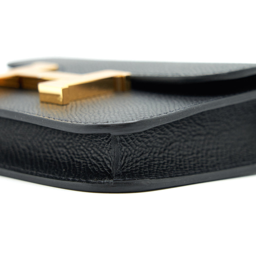 HERMES CONSTANCE SLIM WALLET EPSOM NOIR GHW