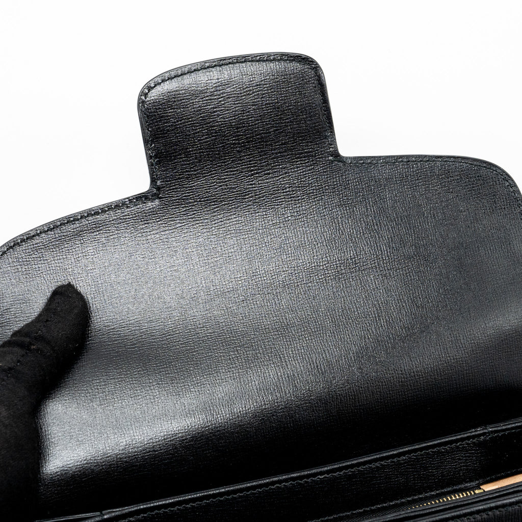 GUCCI HORSEBIT 1955 SHOULDER BAG LEATHER BLACK GHW