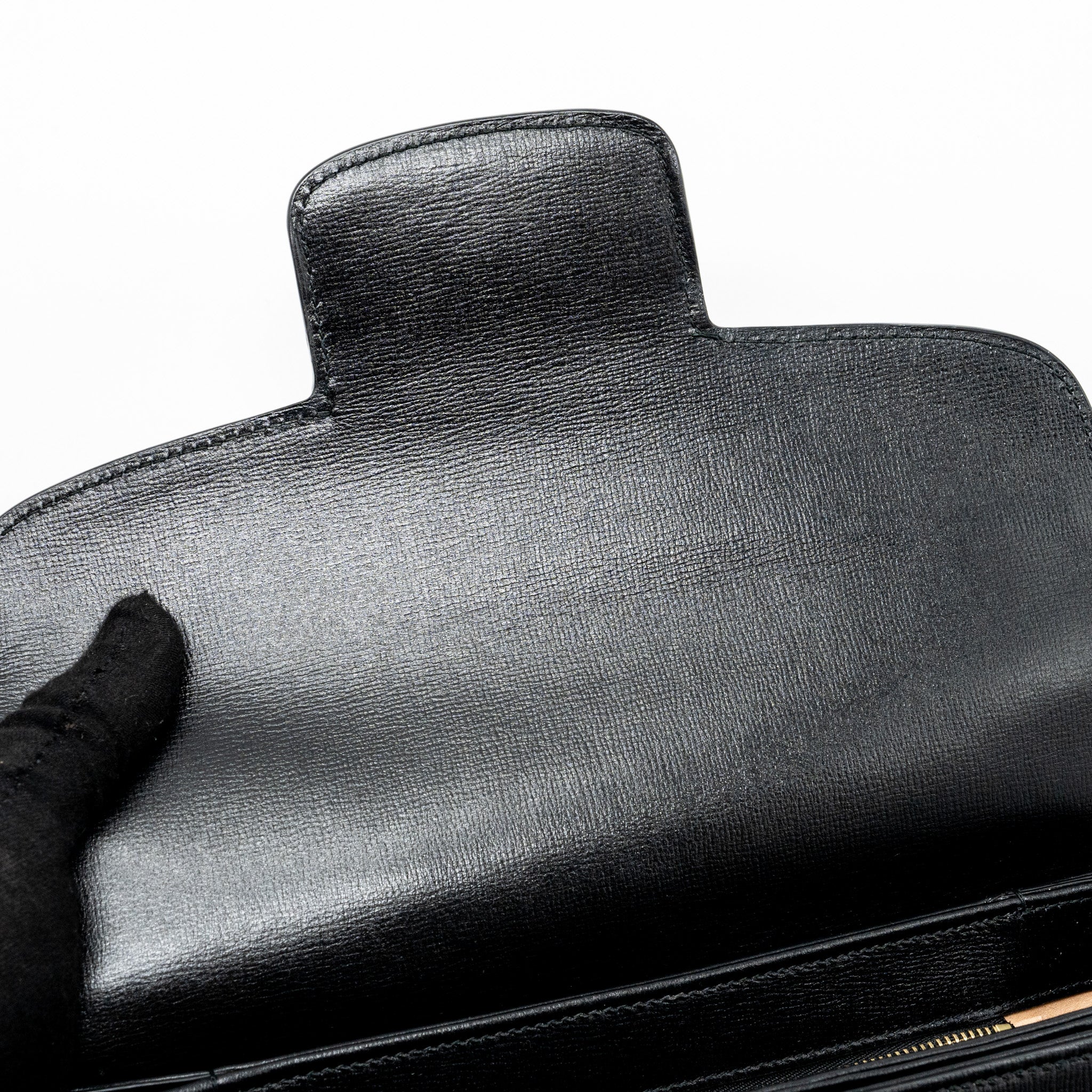 GUCCI HORSEBIT 1955 SHOULDER BAG LEATHER BLACK GHW