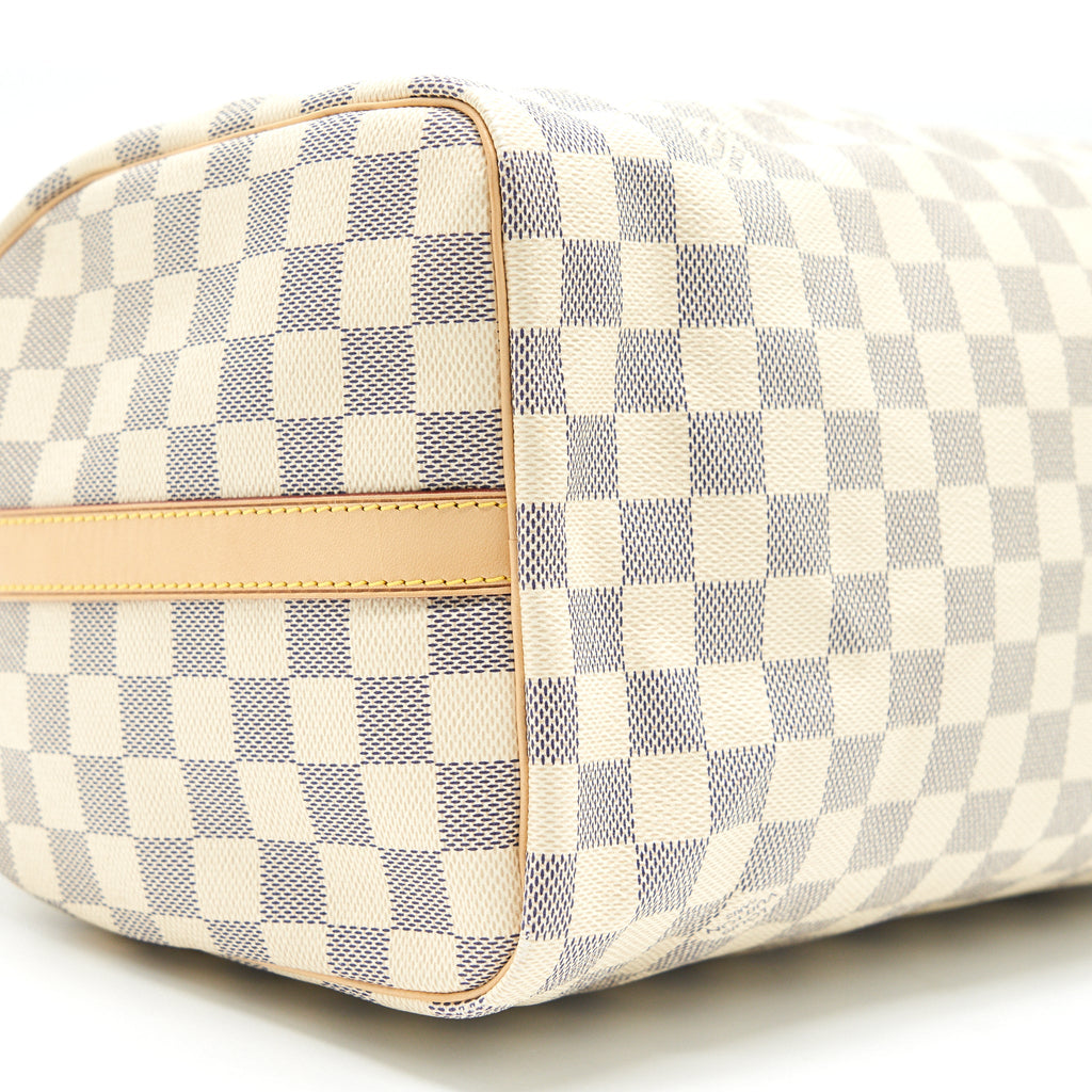 LOUIS VUITTON SPEEDY 30 WITH STRAP DAMIER AZUR CANVAS