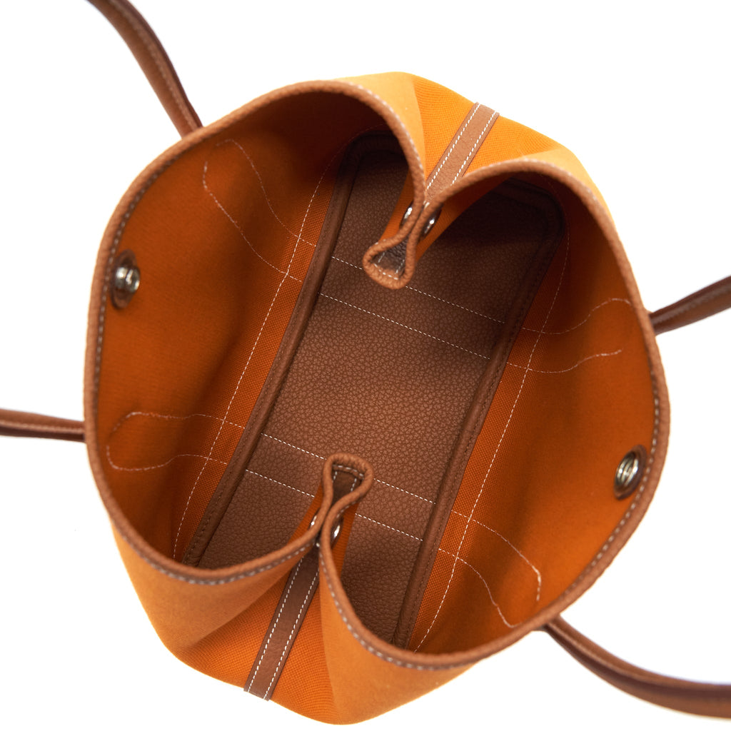 HERMES GARDEN PARTY CANVAS 30 ABRICOT / GOLD SHW
