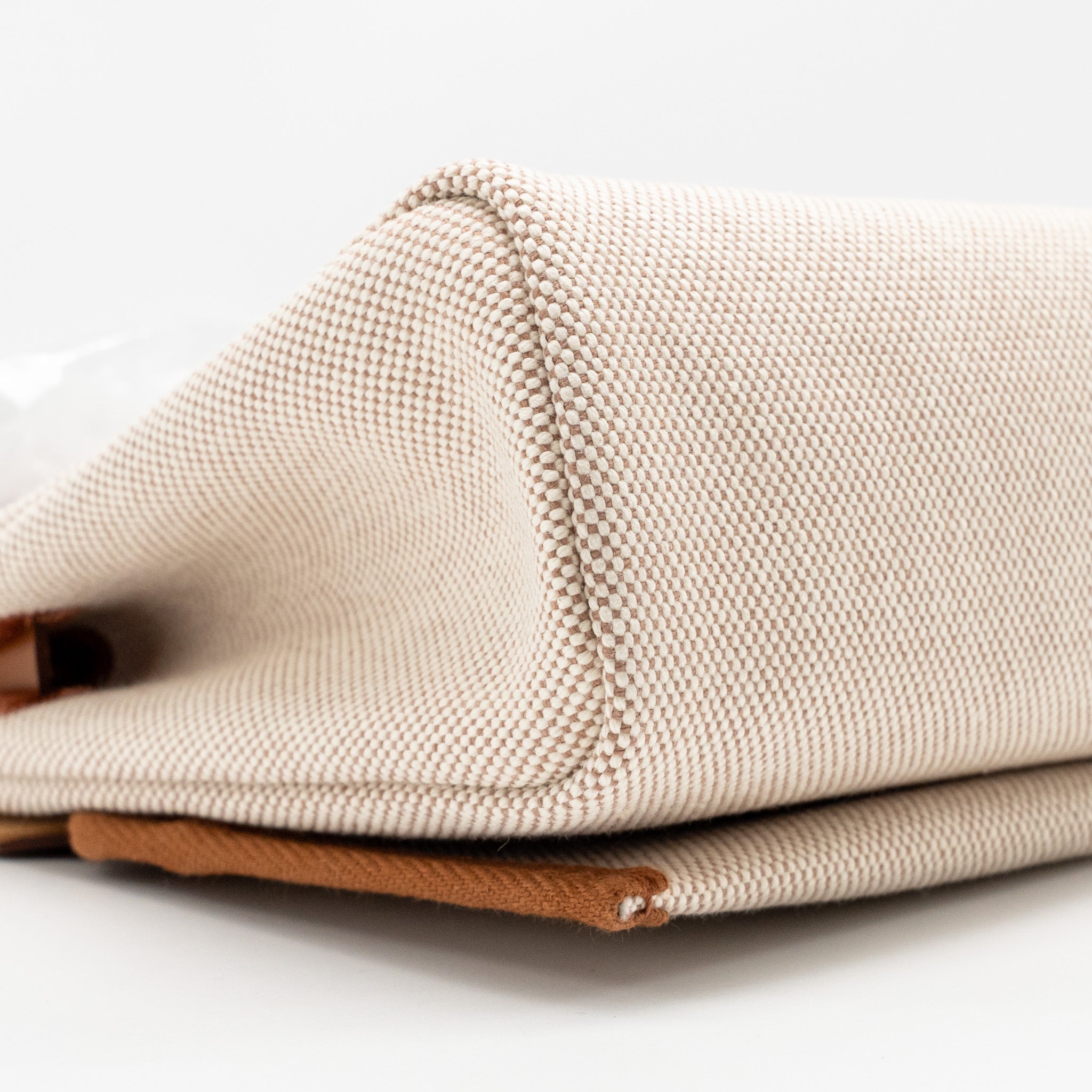 HERMES HERBAG MINI CANVAS/HUNTER LEATHER ECRU/BEIGE/FAUVE GHW