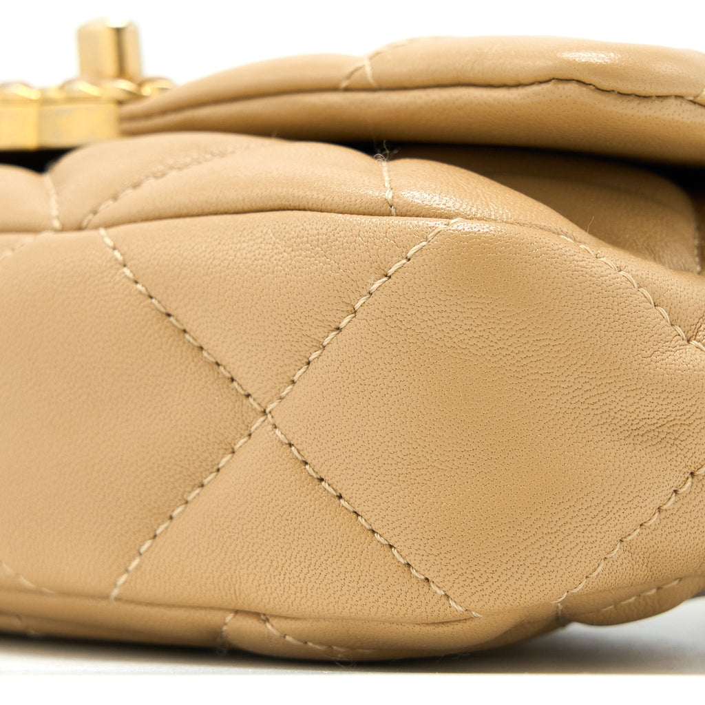 CHANEL 19 BELT BAG LAMBSKIN DARK BEIGE MULTICOLOUR HARDWARE
