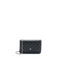 CHANEL CLASSIC WALLET ON CHAIN CAVIAR BLACK SHW (MICROCHIP)