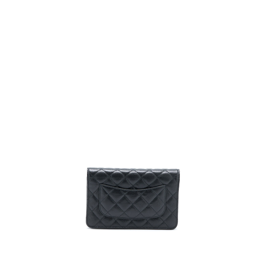 CHANEL CLASSIC WALLET ON CHAIN CAVIAR BLACK SHW (MICROCHIP)