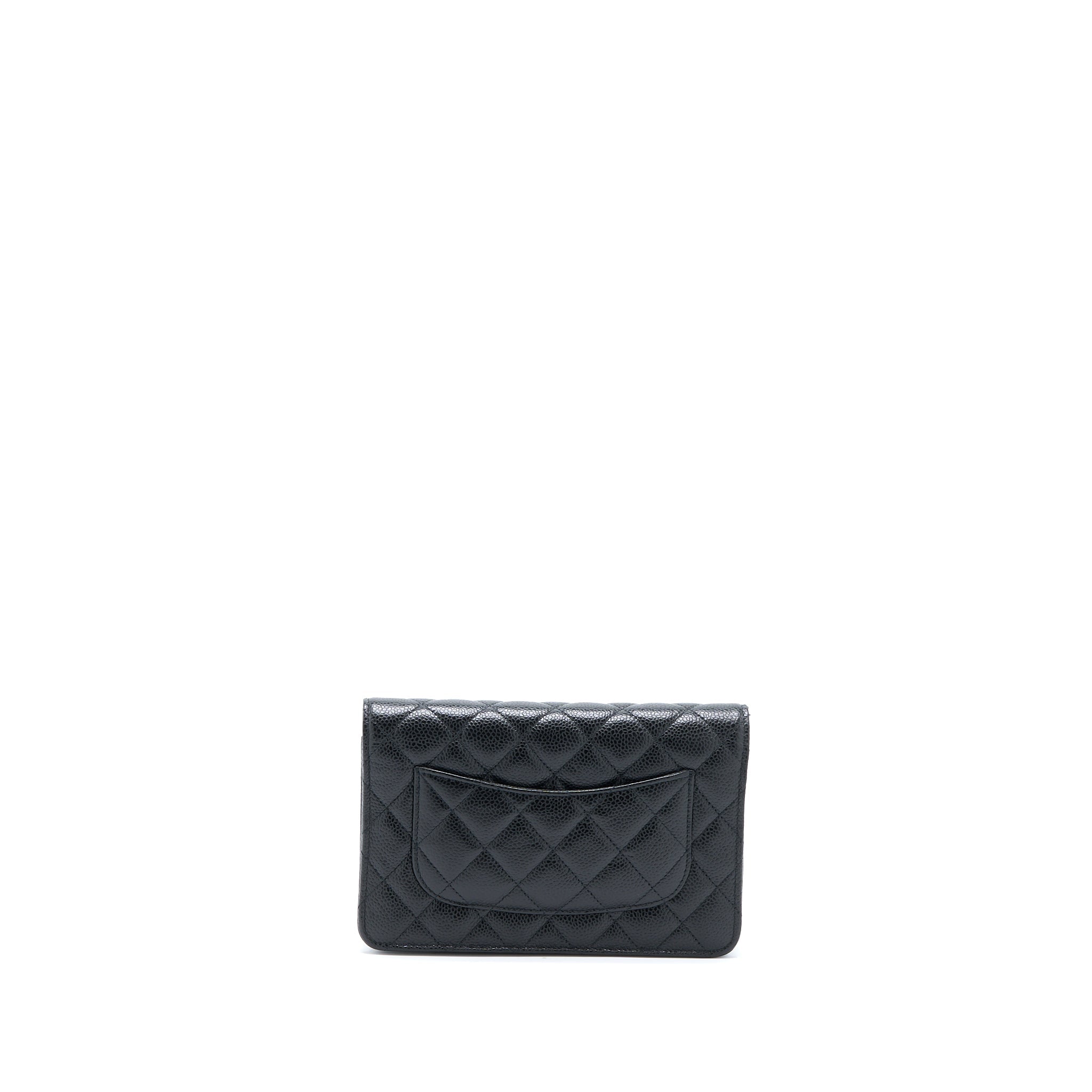 CHANEL CLASSIC WALLET ON CHAIN CAVIAR BLACK SHW (MICROCHIP)