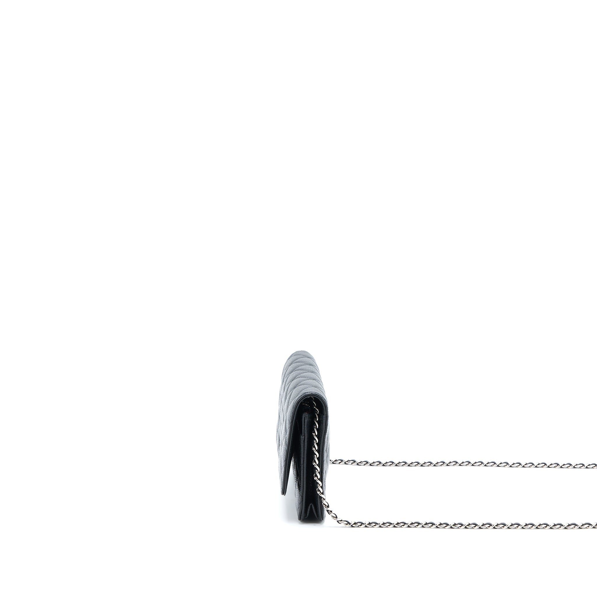 CHANEL CLASSIC WALLET ON CHAIN CAVIAR BLACK SHW (MICROCHIP)