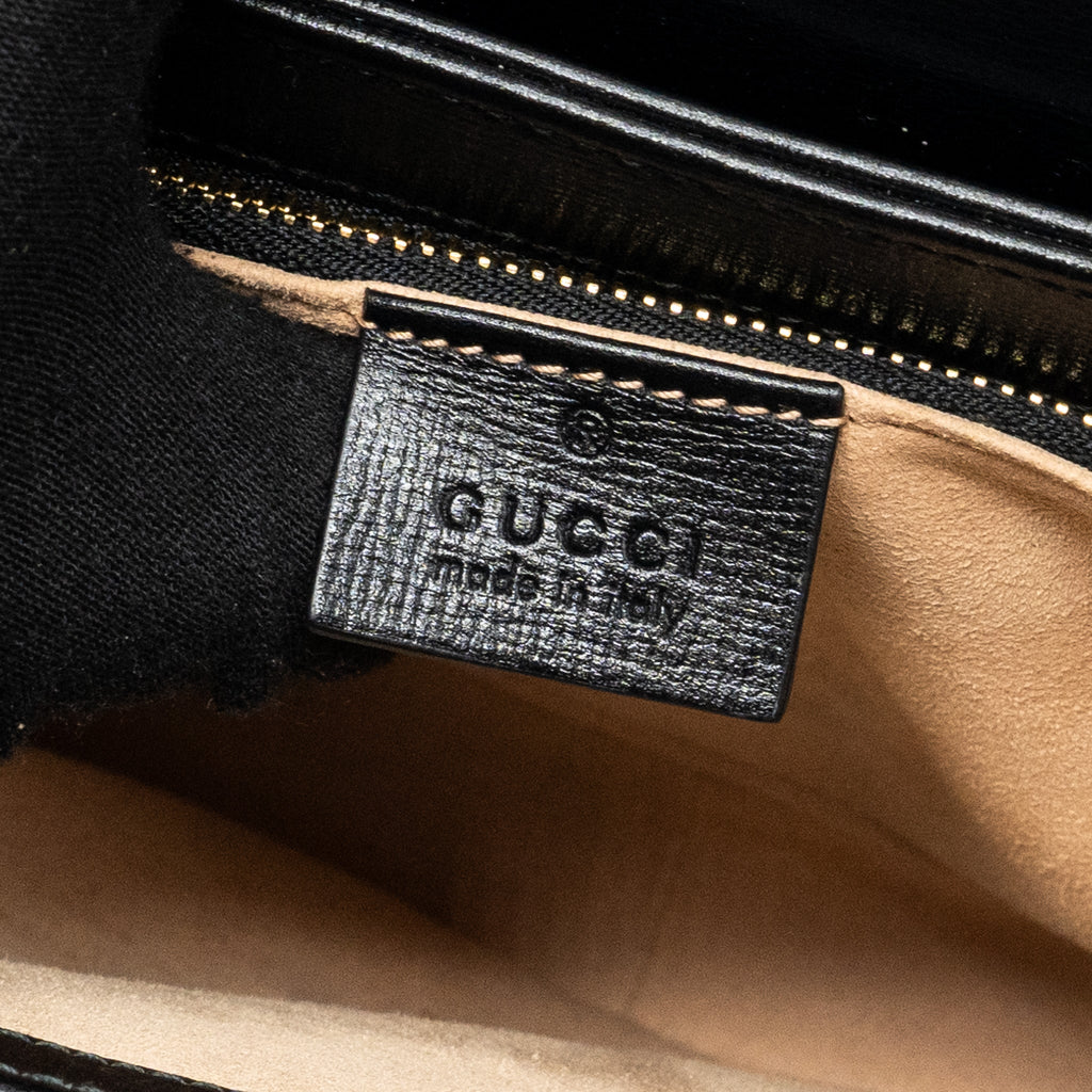 GUCCI HORSEBIT 1955 SHOULDER BAG LEATHER BLACK GHW