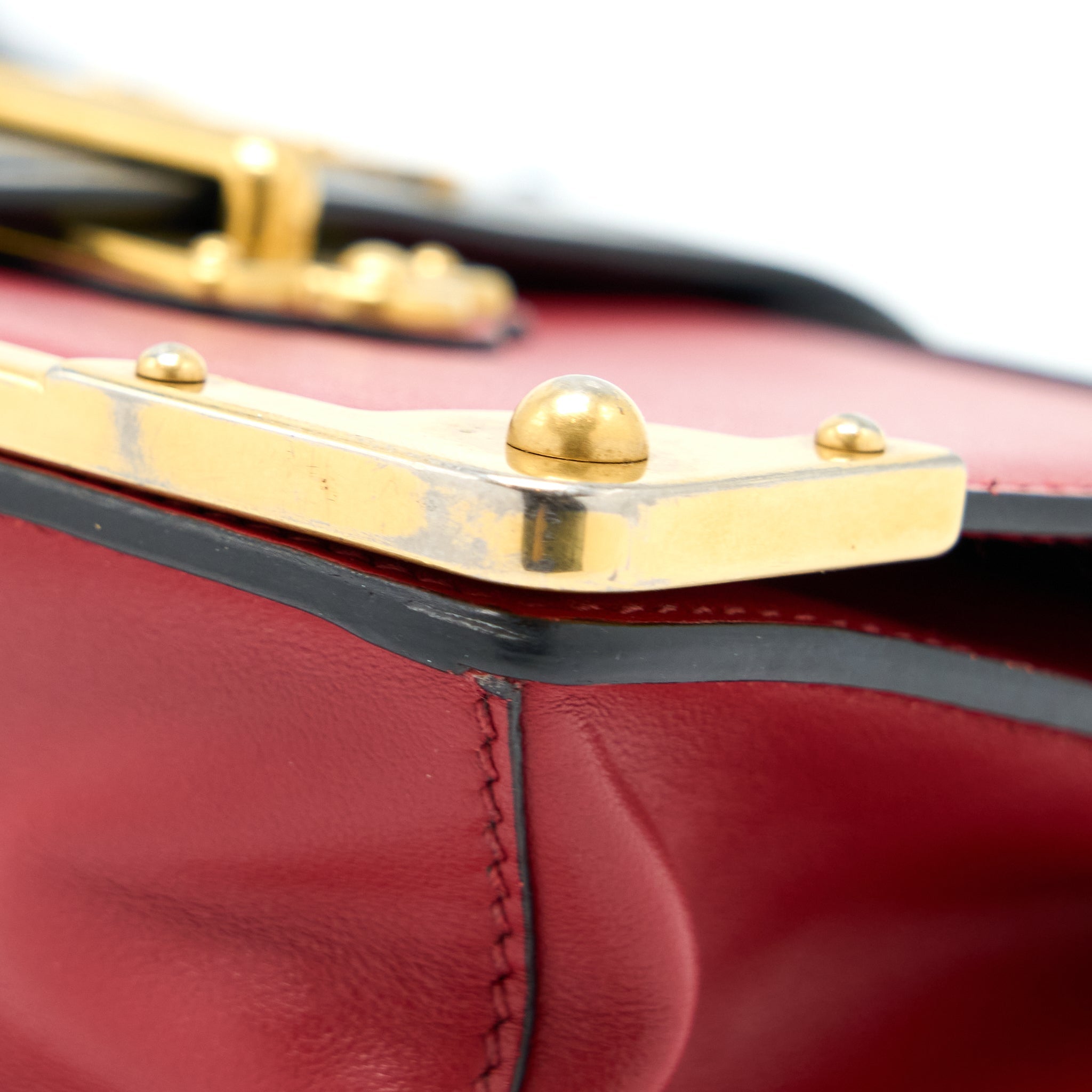 PRADA CASHIER BAG CALFSKIN RED /BLACK GHW